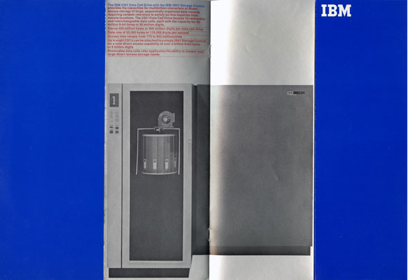 A booklet page with a red-text description and photo of a storage device.