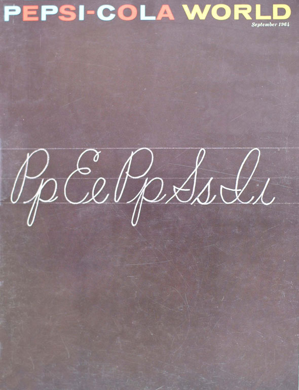 The letters of PEPSI spelled out in upper and lowercase on a blackboard
