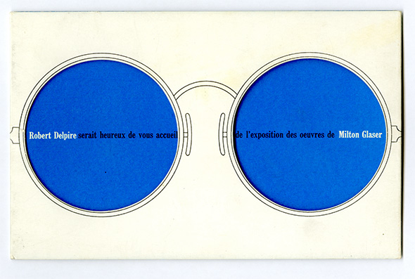 Round spectacles with blue paper cut out