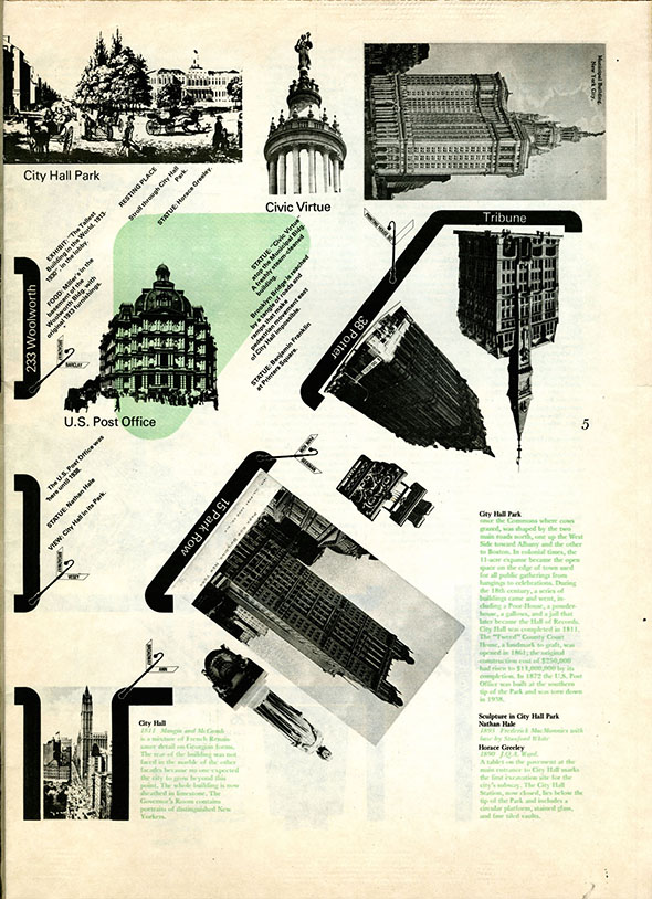 A collection of Manhattan buildings and skyscraper graphics.