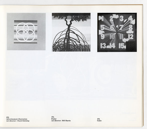 Three black and white posters; from left to right, a graphic of four circles; a tree wit overlapping branchwa; ND A COLLECTION OF THREE DIMENSIONAL NUMBERS