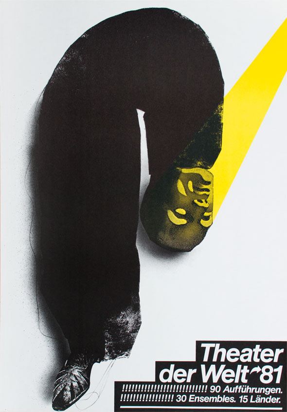 Black and yellow illustration of a u-shaped tube, one end with a human head and the other with a shoe