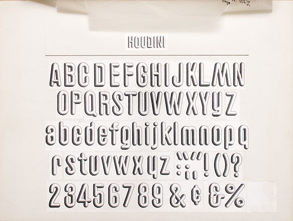 Alphabet of a softly shaded three dimensional typeface