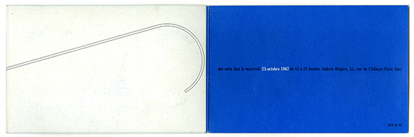Glasse arm on left; blue background wth black and white text on the right