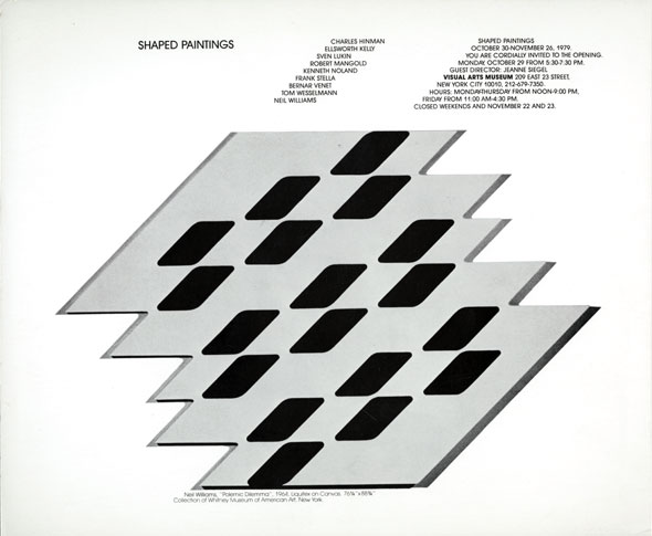 Poster announcing exhibition displaying a black and white image of a Neil Williams painting in the exhibition.