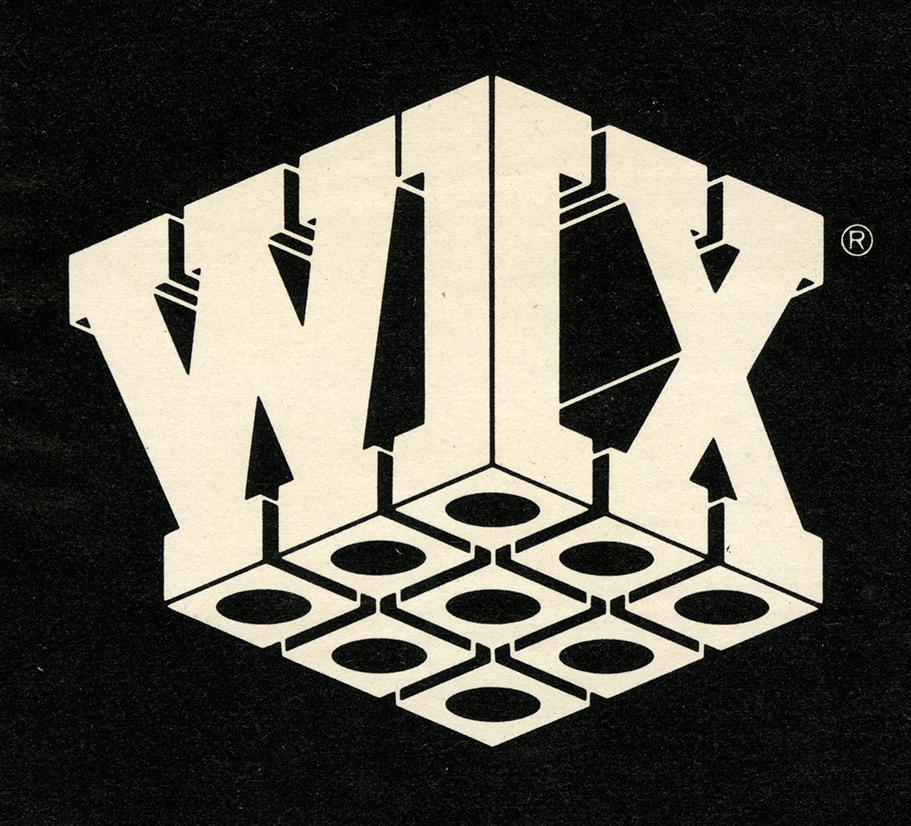 The name Wix forming two sides of a cube seen from below