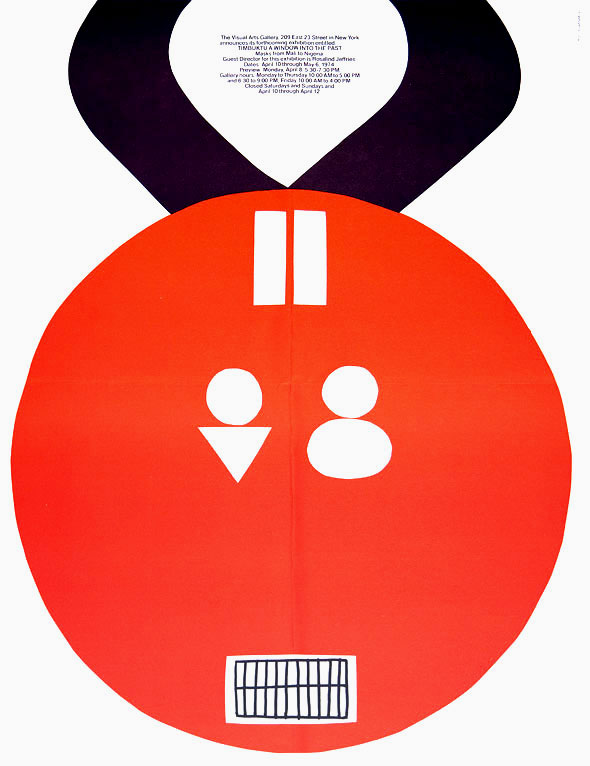 A graphic of a large red circle containing white geometric shapes against a white background; black straps emanate upwards