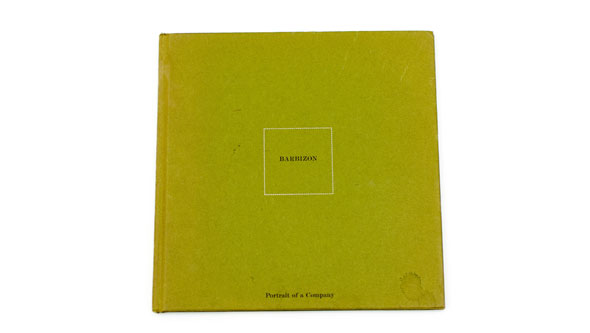 A moss-green book cover. Titled "Barbizon" in small black text, and fit within an outline of a white square. 