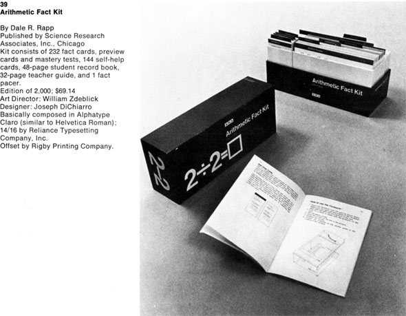 Black and white photograph of components of a Arithmetic Fact kit