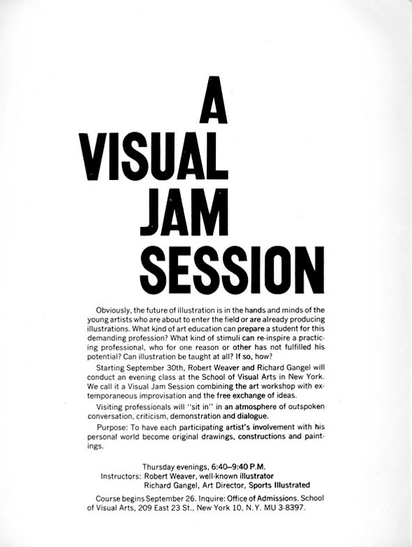 Text in black against white background; header reads "A Visual Jam Session" in block letters