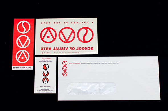 stationery samples with Scher's logo for SVA