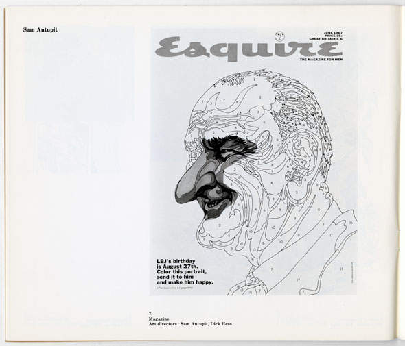 Black and white portrait of Lyndon B Johnson, styled like a paint by numbers poster for Esquire magazine. Text reads "LBJ's birthday is august 27th. Color this portrait, send it to him and make him happy."