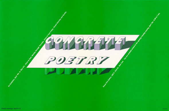 White and grey three-dimensional text at an angle against a green background