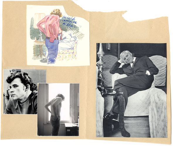 Color Ramon Novarro and the Ferguson brothers sketch and black and white reference photos