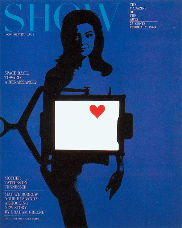 Black and blue photograph of a woman getting x-rayed, showing a red heart graphic.